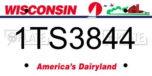 1TS3844 Wisconsin License Plate