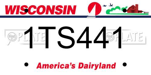 1TS441 Wisconsin License Plate