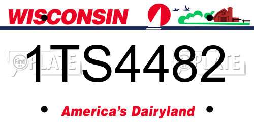 1TS4482 Wisconsin License Plate