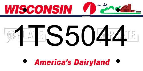 1TS5044 Wisconsin License Plate