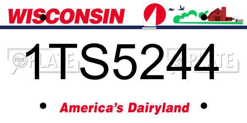 1TS5244 Wisconsin License Plate