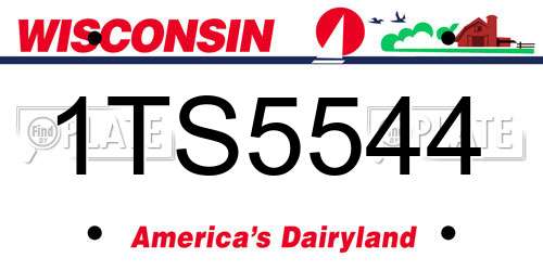 1TS5544 Wisconsin License Plate