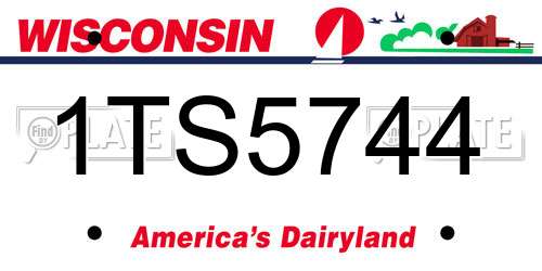1TS5744 Wisconsin License Plate