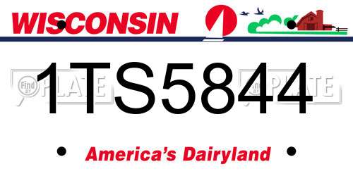 1TS5844 Wisconsin License Plate