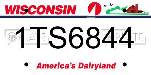 1TS6844 Wisconsin License Plate