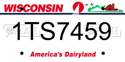 1TS7459 Wisconsin License Plate