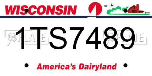 1TS7489 Wisconsin License Plate