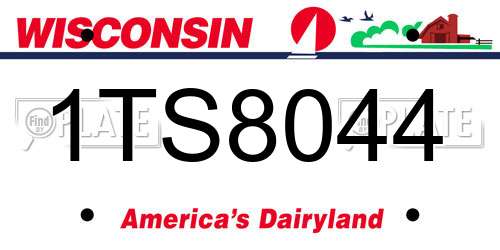 1TS8044 Wisconsin License Plate