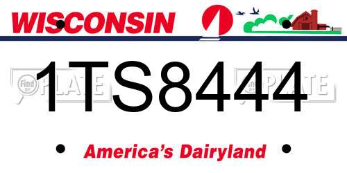 1TS8444 Wisconsin License Plate