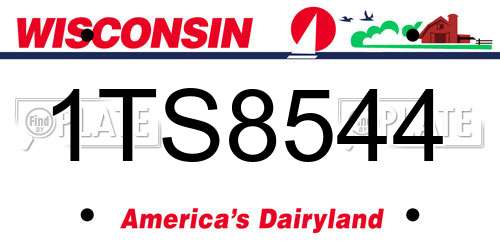 1TS8544 Wisconsin License Plate
