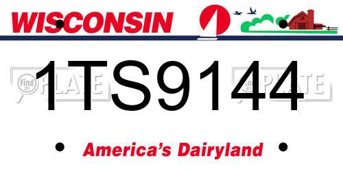 1TS9144 Wisconsin License Plate