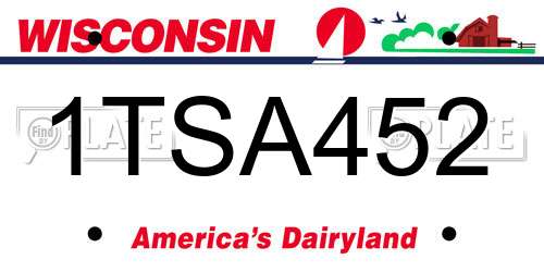 1TSA452 Wisconsin License Plate