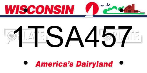 1TSA457 Wisconsin License Plate