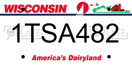 1TSA482 Wisconsin License Plate