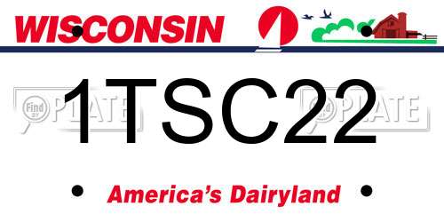 1TSC22 Wisconsin License Plate