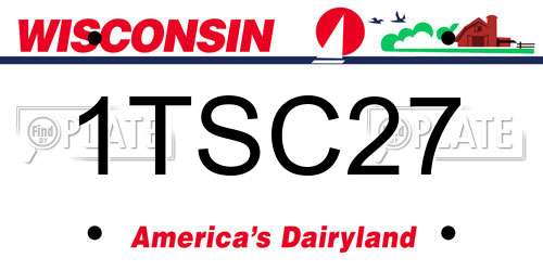 1TSC27 Wisconsin License Plate