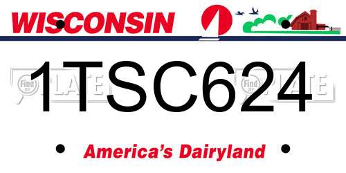 1TSC624 Wisconsin License Plate