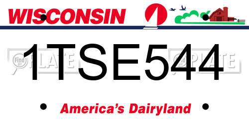 1TSE544 Wisconsin License Plate