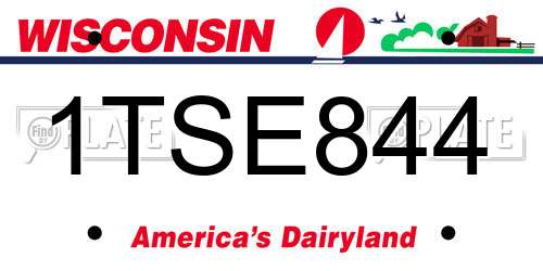 1TSE844 Wisconsin License Plate