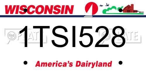 1TSI528 Wisconsin License Plate
