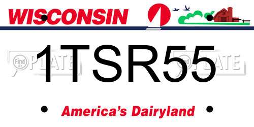 1TSR55 Wisconsin License Plate