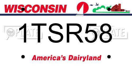 1TSR58 Wisconsin License Plate