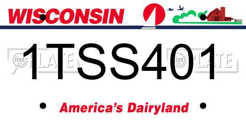 1TSS401 Wisconsin License Plate