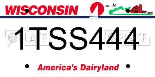 1TSS444 Wisconsin License Plate