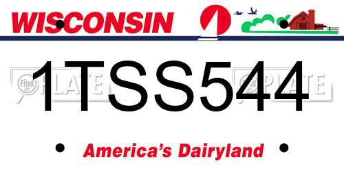 1TSS544 Wisconsin License Plate