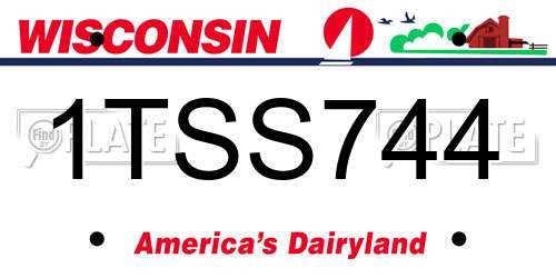 1TSS744 Wisconsin License Plate