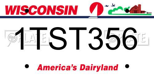 1TST356 Wisconsin License Plate