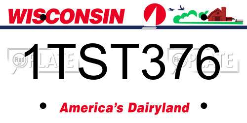1TST376 Wisconsin License Plate