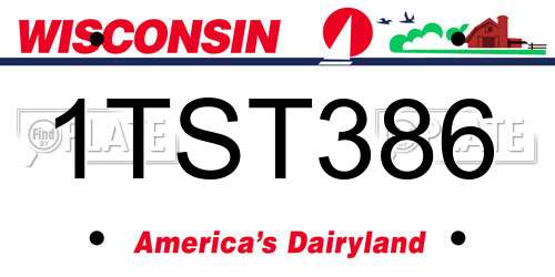 1TST386 Wisconsin License Plate