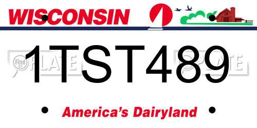 1TST489 Wisconsin License Plate