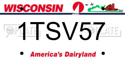 1TSV57 Wisconsin License Plate