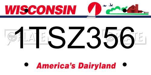 1TSZ356 Wisconsin License Plate