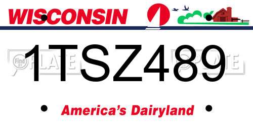 1TSZ489 Wisconsin License Plate
