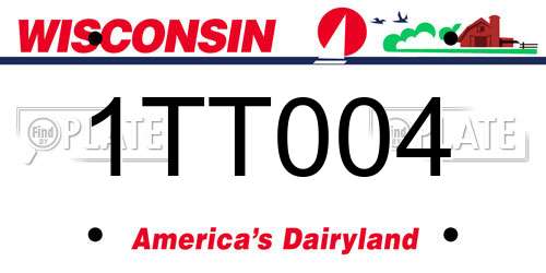 1TT004 Wisconsin License Plate