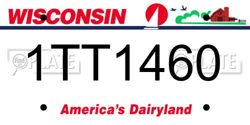 1TT1460 Wisconsin License Plate