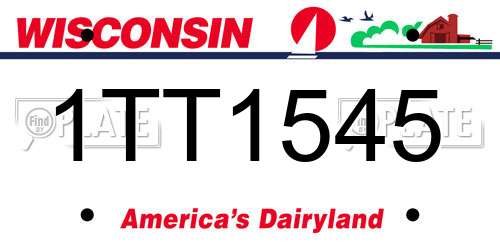 1TT1545 Wisconsin License Plate