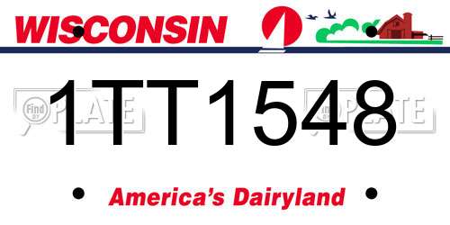 1TT1548 Wisconsin License Plate