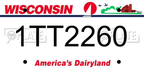 1TT2260 Wisconsin License Plate