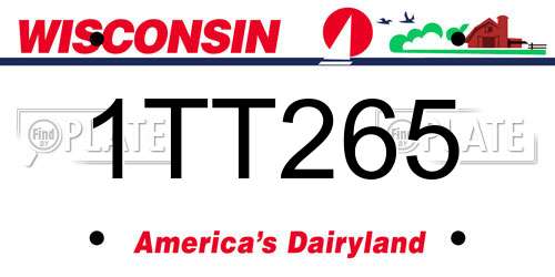 1TT265 Wisconsin License Plate