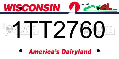 1TT2760 Wisconsin License Plate