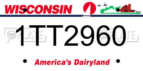 1TT2960 Wisconsin License Plate