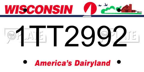 1TT2992 Wisconsin License Plate