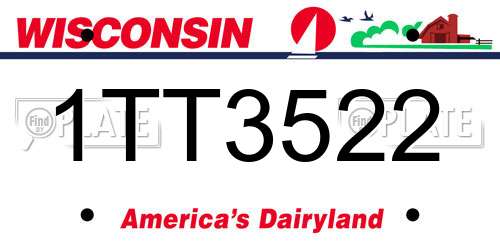 1TT3522 Wisconsin License Plate