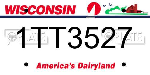 1TT3527 Wisconsin License Plate
