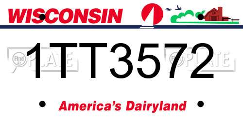 1TT3572 Wisconsin License Plate