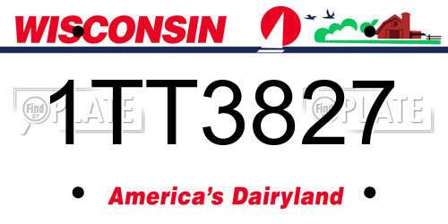 1TT3827 Wisconsin License Plate